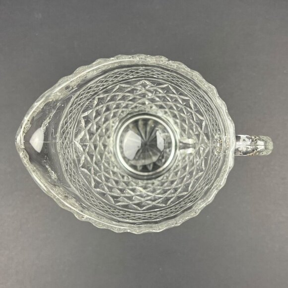 Anchor Hocking Wexford Glass Creamer Crystal Diamond Cut‎ Pattern - Picture 4 of 6